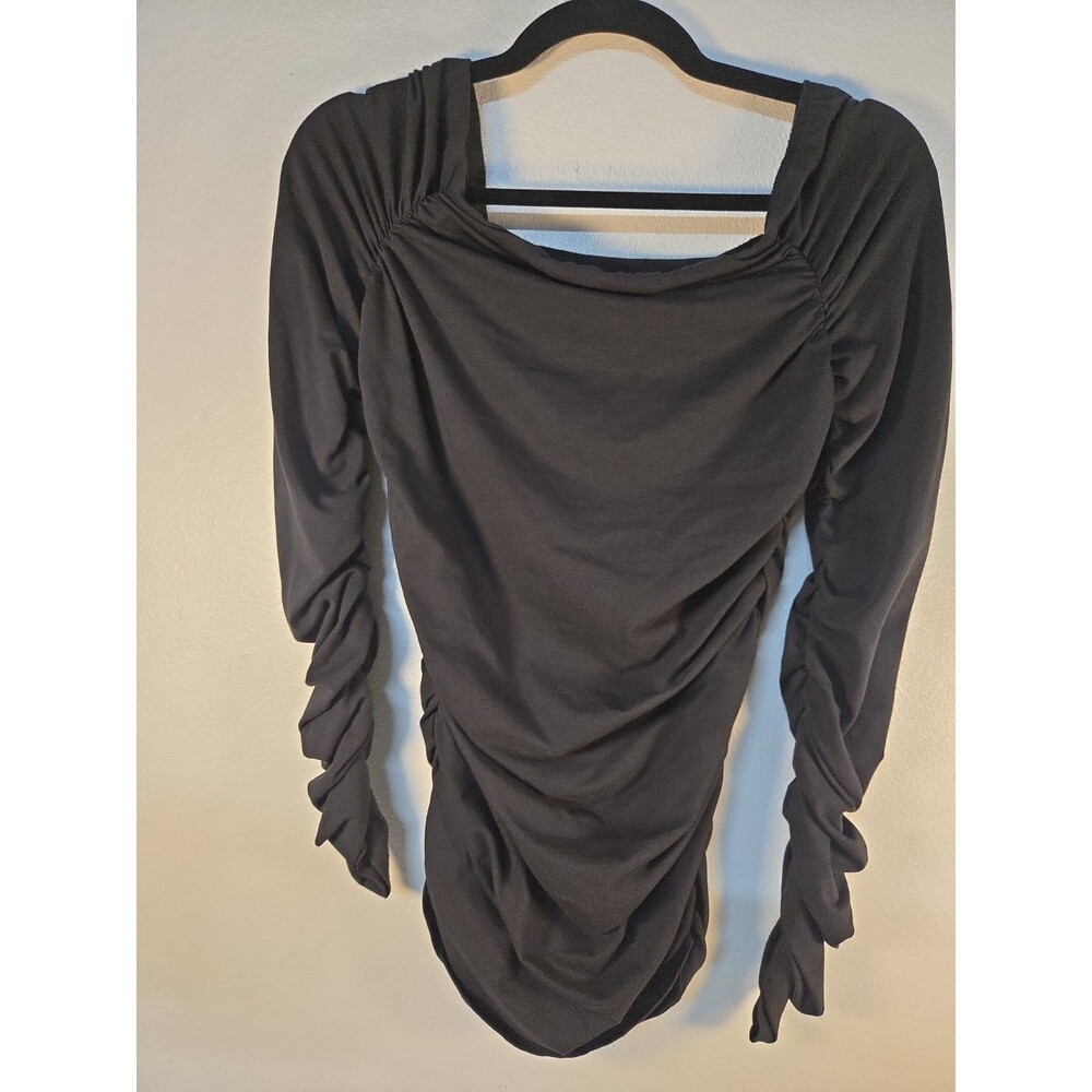 Anthropologie The Maya Ruched Cowl Neck Long Sleeve Mini Dress M
